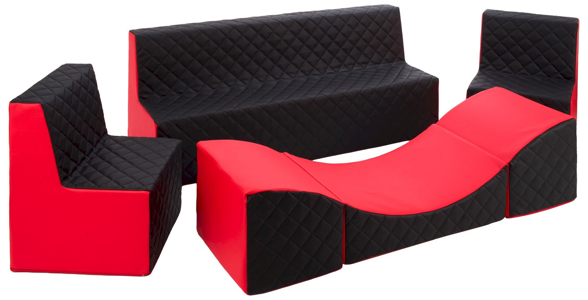 velinda 24257 kids furniture set 2xarmchair sofa lounger eco leather quilted