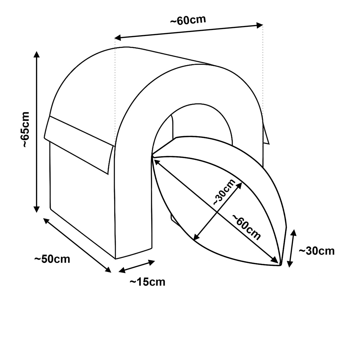 Tunnelset med 2 stora skumblock