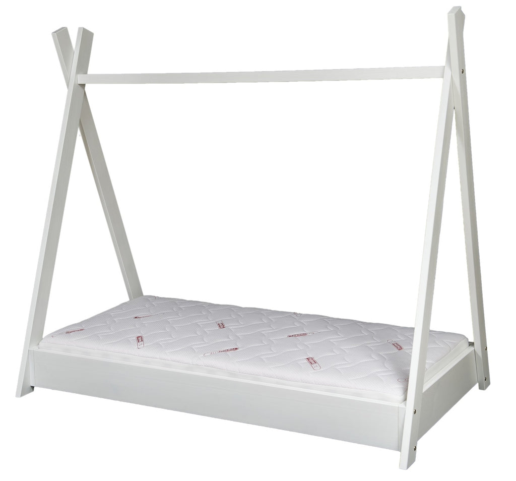 Tipiformad barnsäng i trä med standardmadrass 160 × 80