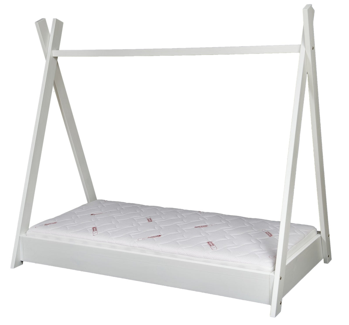 Tipiformad barnsäng i trä med standardmadrass 160 × 80