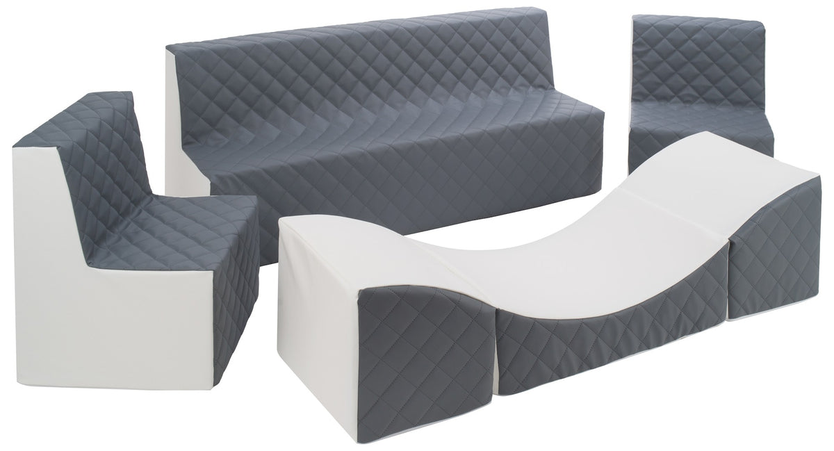 velinda 24257 kids furniture set 2xarmchair sofa lounger eco leather quilted