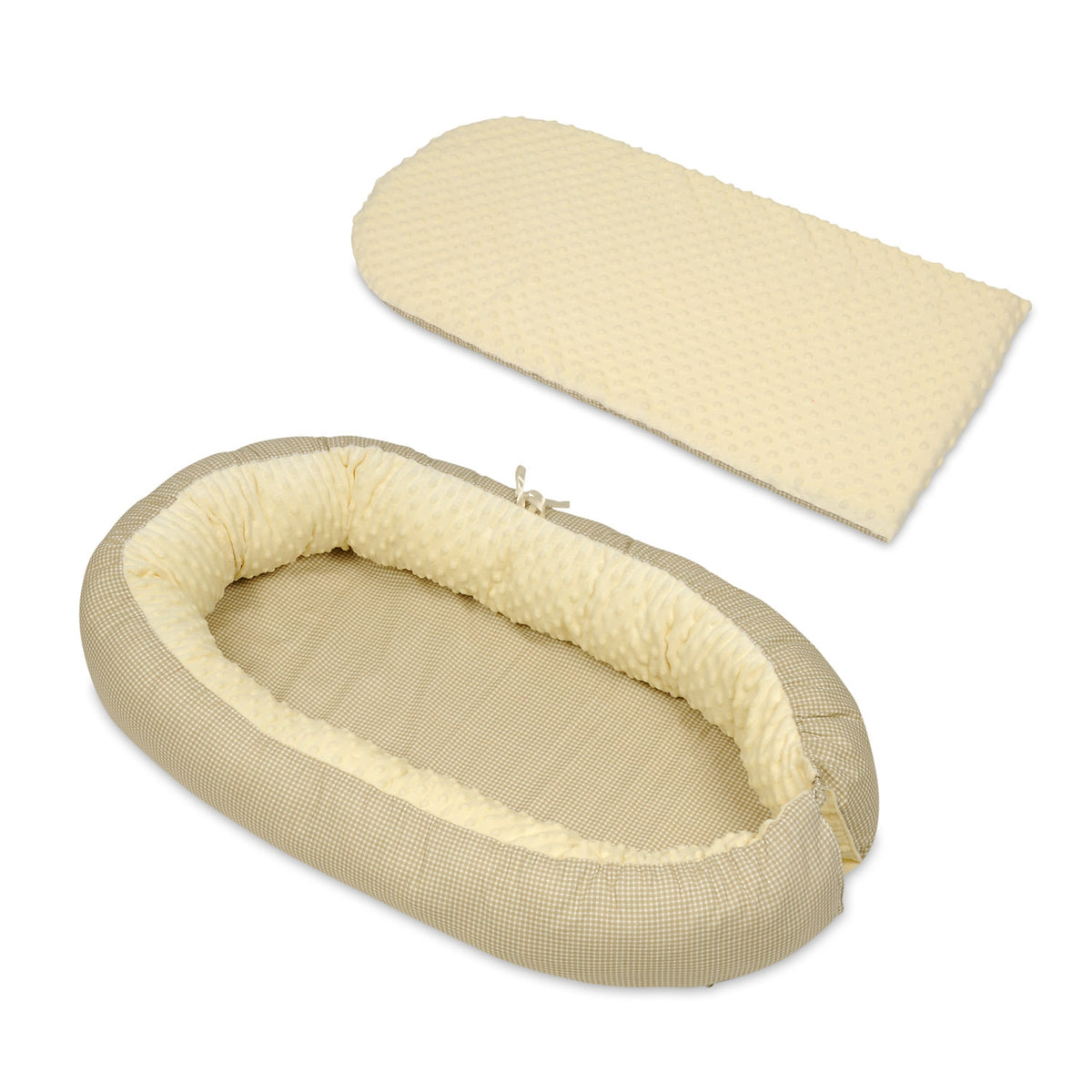 Babynest i minky för nyfödda