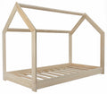 Husformad barnsäng i naturträ – 160 × 80 cm