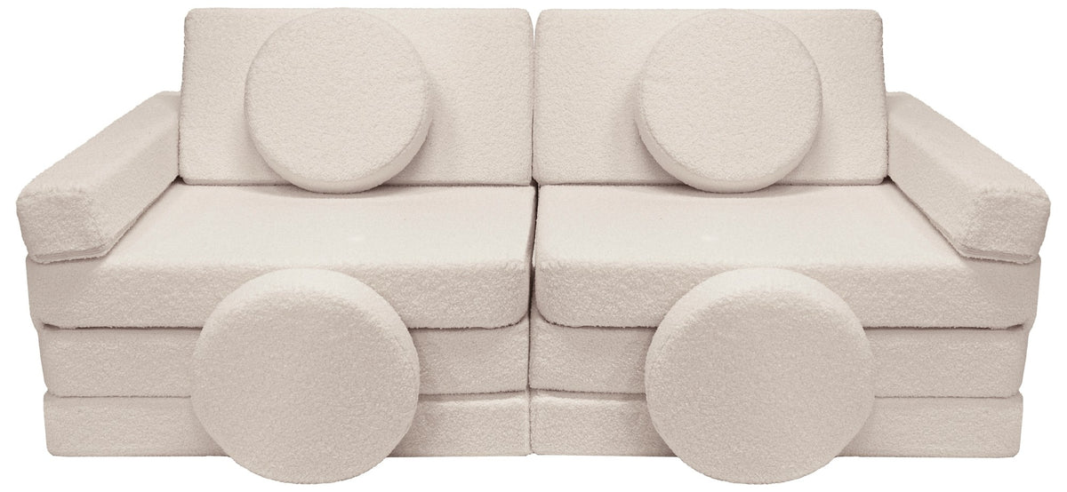 velinda 26612 boucle modular kids sofa foam blocks with steering wheel