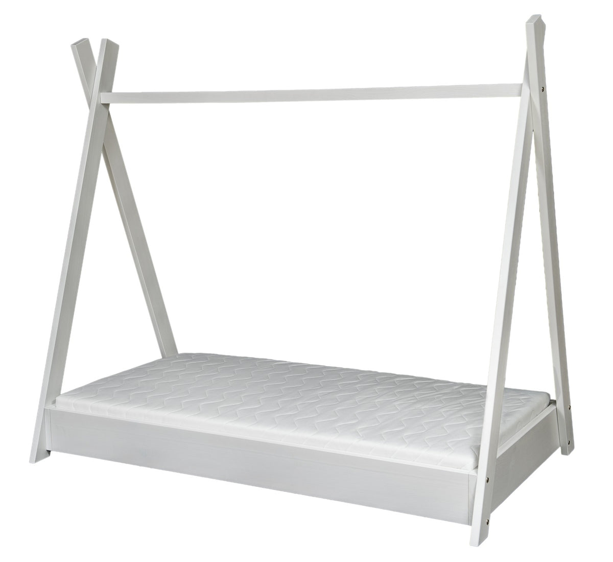 Tipiformad barnsäng i trä med standardmadrass 160 × 80
