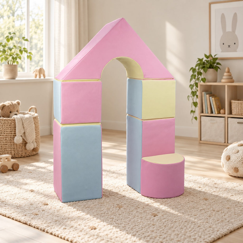 Mini-slottsset med 6 stora skumblock i skandinavisk hemmiljö – ELVI KIDS