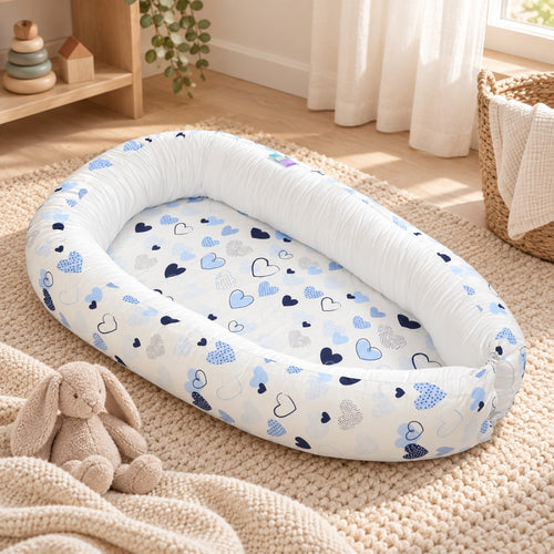 Babynest i 100 % bomull för nyfödda i skandinavisk hemmiljö – ELVI KIDS